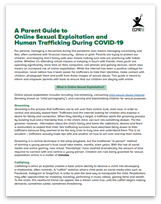 ECPAT Parent Guide to Online Sexual Exploitation and Human Trafficking During COVID-19